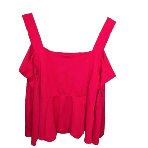 Eloquii Pink Cold Shoulder Peplum Top Size 18 - Picture 2 of 5